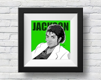 Michael Jackson Pop Art Portrait, Original Wandkunst Druck (Digitaler Download)