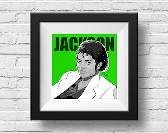 Michael Jackson Original Pop Art Digital Wall Art Print Pop Music Poster Portrait