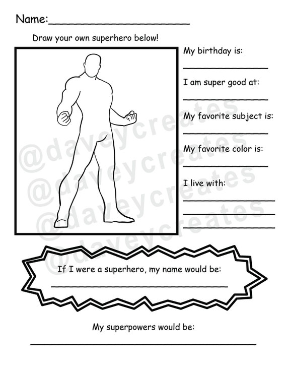Back to School Superhero Get to Know You Coloring Worksheet - Etsy back-to-school-superhero-get-to-know-you-coloring-worksheet-etsy