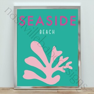 Seaside Beach Destination Wall Art, Preppy Dorm Decor, Bondi Beach Inspired, Ibiza, Digital Download