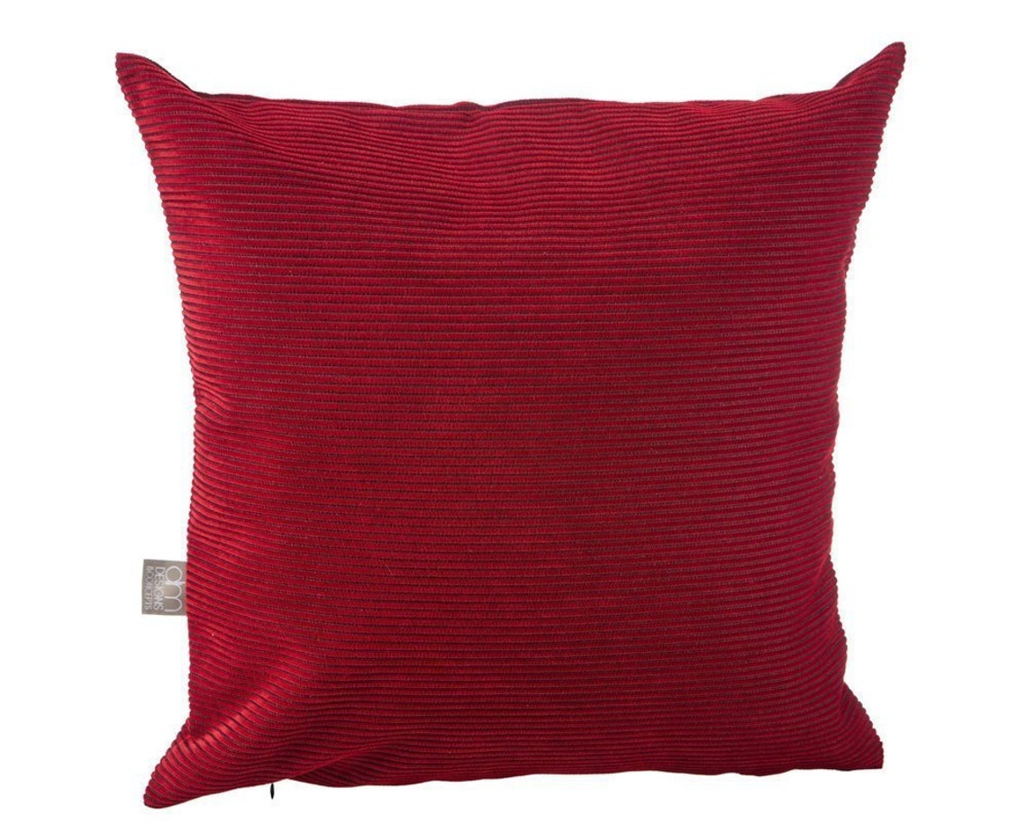 Designer Cushions. Red velvet like material with a thin black Etsy