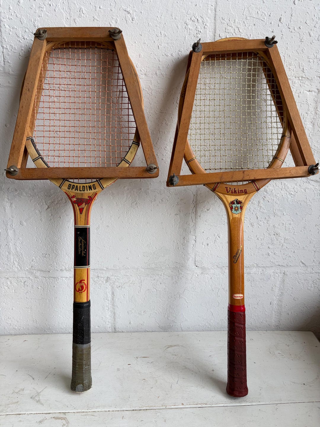 Wooden Short Racket Vintage Wooden Tennis Racket With Frame, Choice: Spalding or Viking ...
