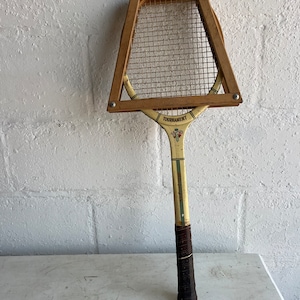 Vintage Tennis Racket - Single | Vintage Slazenger Tournament Tennis Racket with Frame, Man Cave Details, Boys Room Vintage