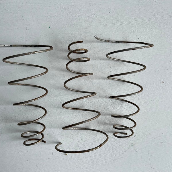 Vintage Industrial Bed Springs {Set of 3} | Vintage Metal Coil Springs | Industrial Project Piece 7" Tall