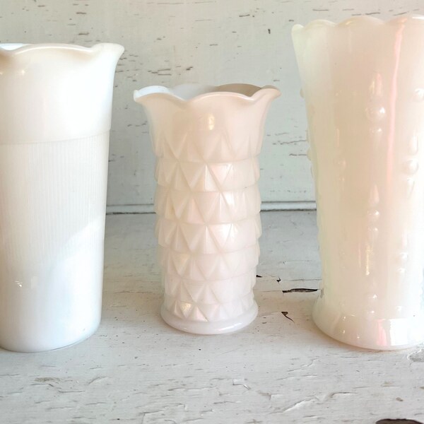 Vintage Milk Glass Pedestal Vase {Options} | Milk Glass Vase | Milk Glass Decor | Milk Glass Planter | Milk Glass Details