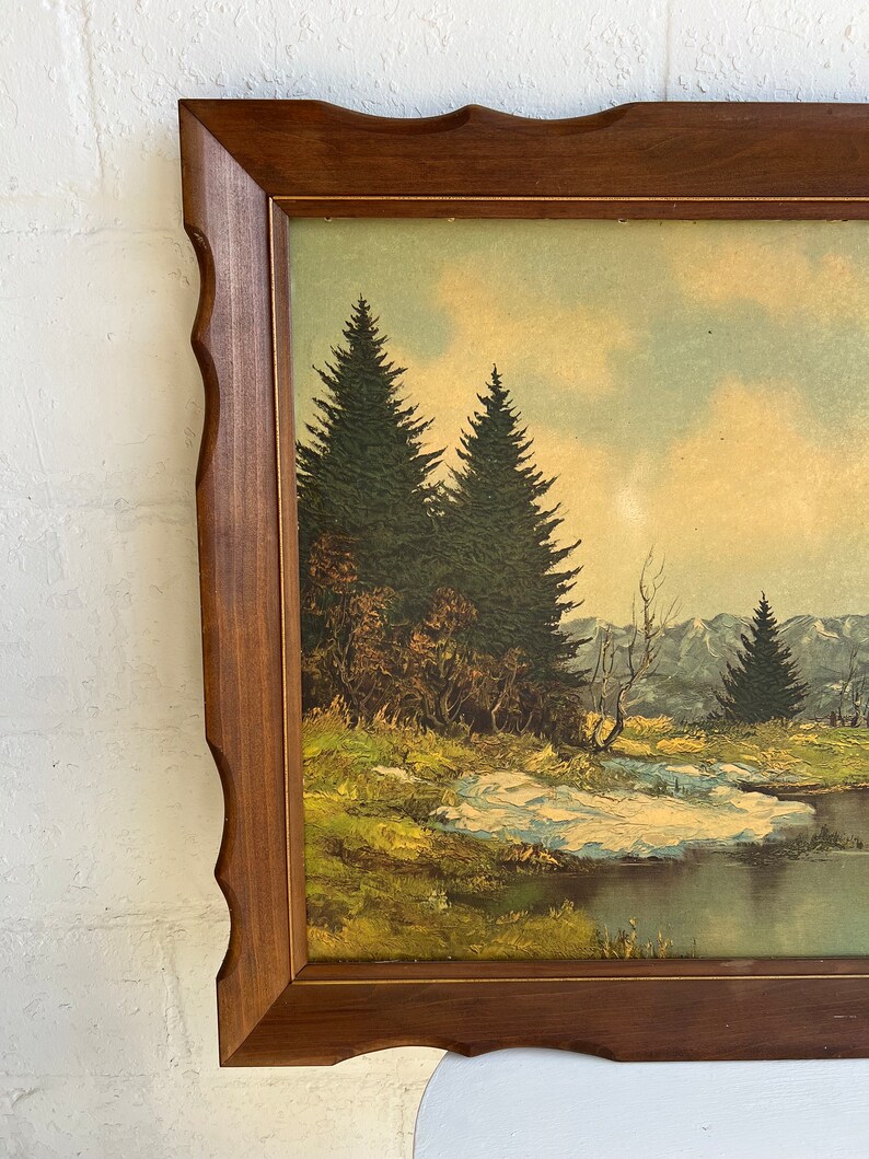 Vintage Landscape Art With Vintage Wood Frame Landscape Portrait ...