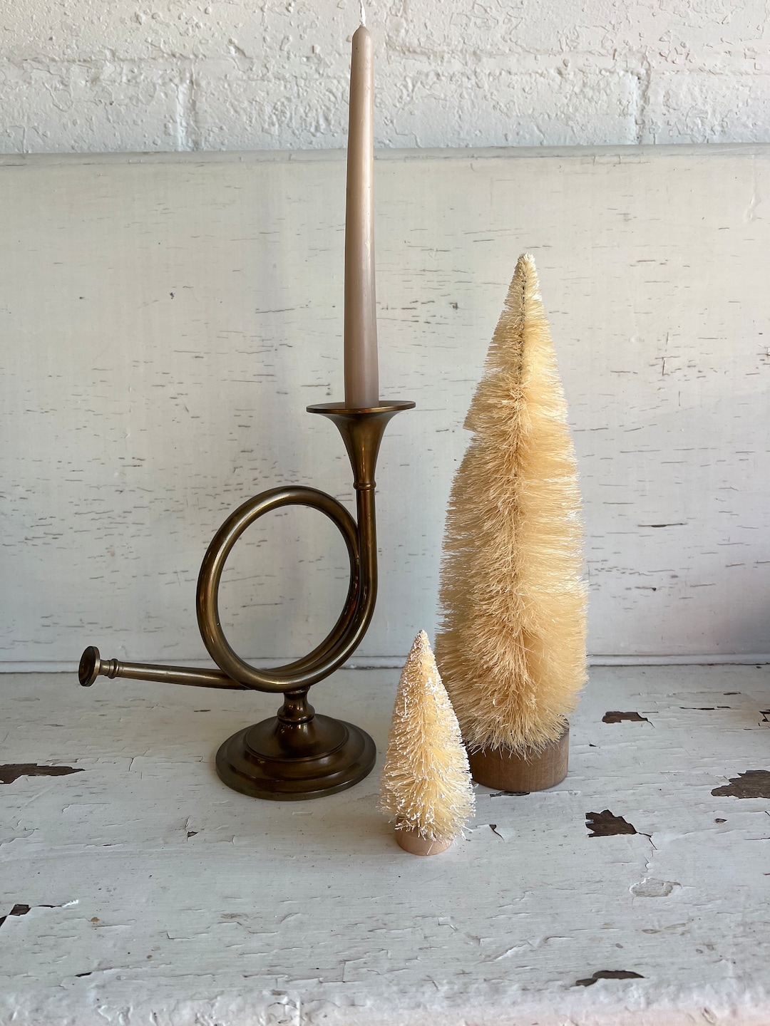 Vintage 9 Brass Horn Candlestick Holder French Horn Etsy