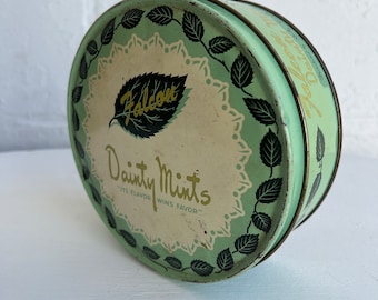 Vintage Dainty Mints Falcon Tin | Vintage Tin with Aqua Coloring