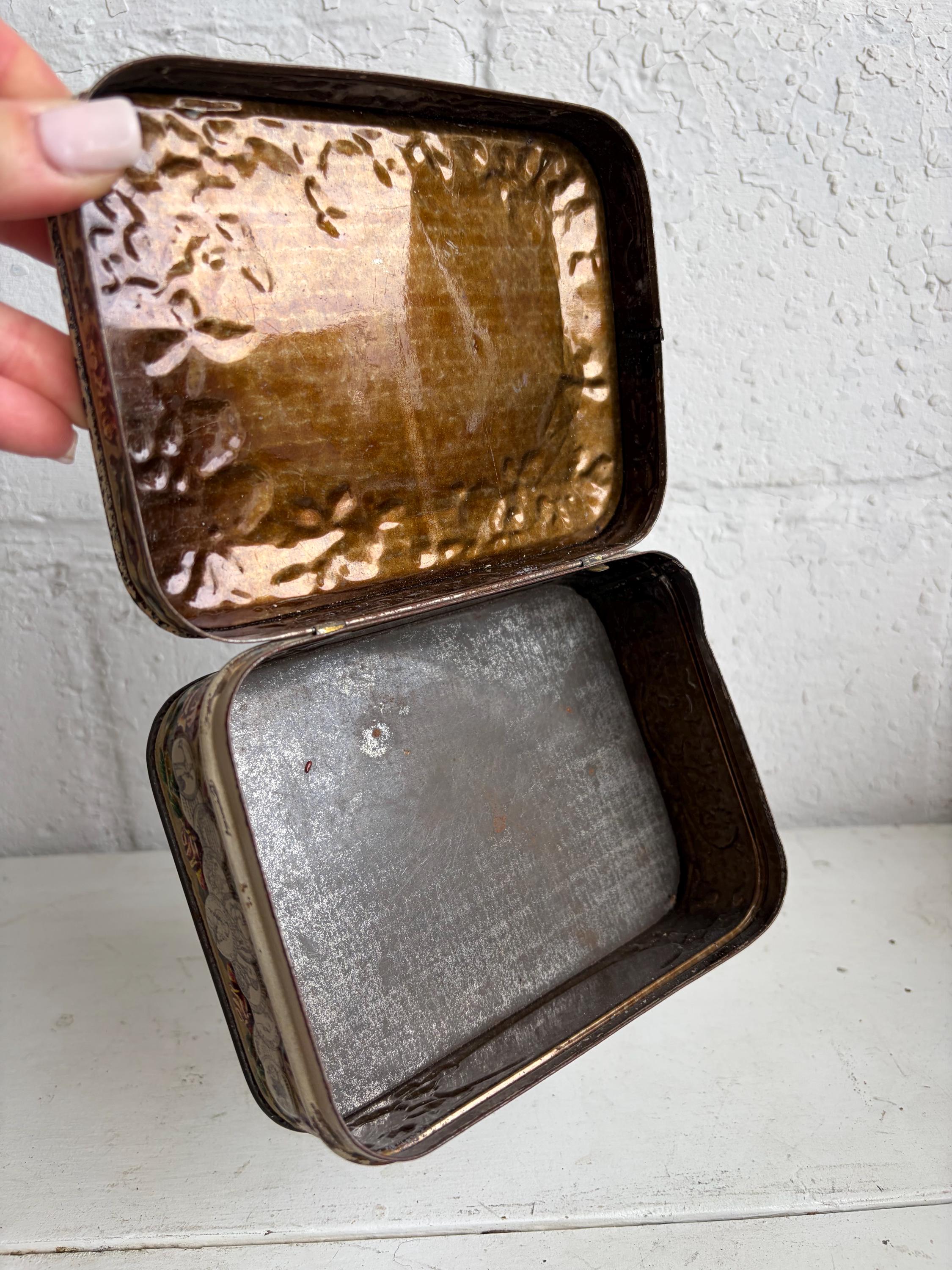 Antique Heinrich Haeberlein Nürnberg Tin | Floral Biscuit Tin