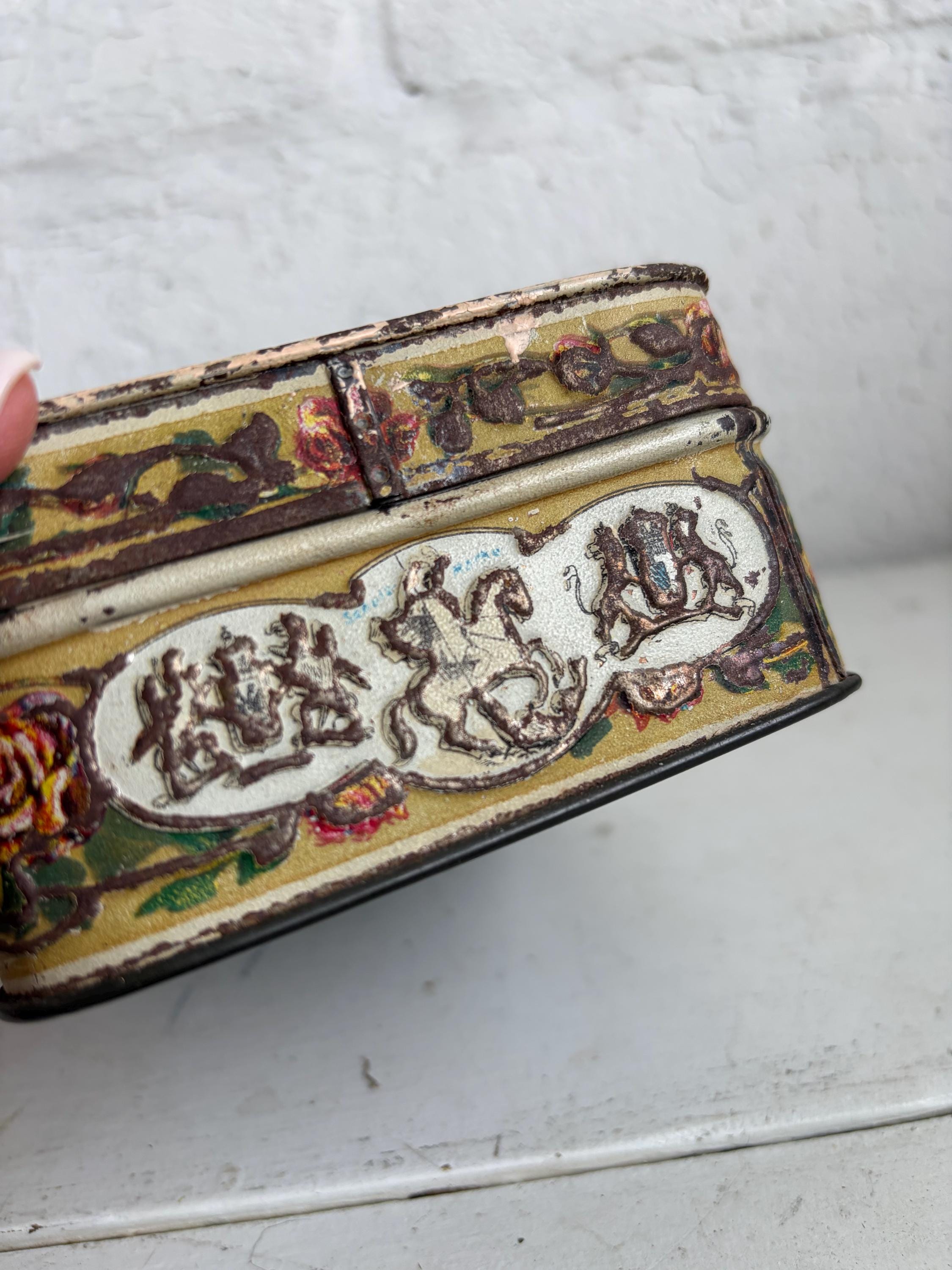 Antique Heinrich Haeberlein Nürnberg Tin | Floral Biscuit Tin