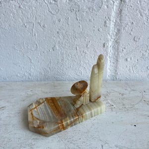Vintage  Marble Carved Sleeping Man Ash Tray | Vintage Marble Ash Tray, Mexican Dessert Inspired, 4&quot;