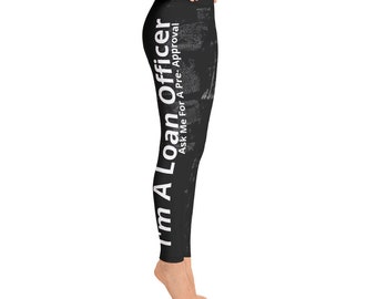 Loan Officer Leggings , Black Abstract (I'm A Loan Officer)  Loan officer Gift, Closing Gift, Workout Leggings