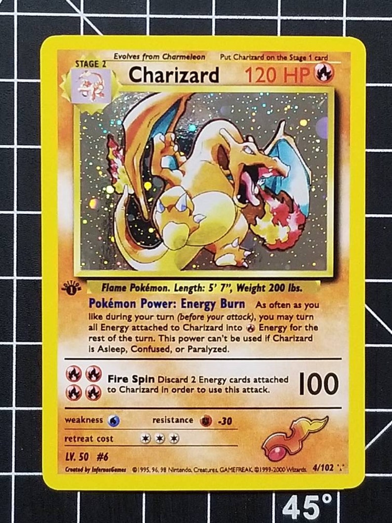 1st Edition Cosmos Holo Charizard Vintage WOTC Style Custom Etsy