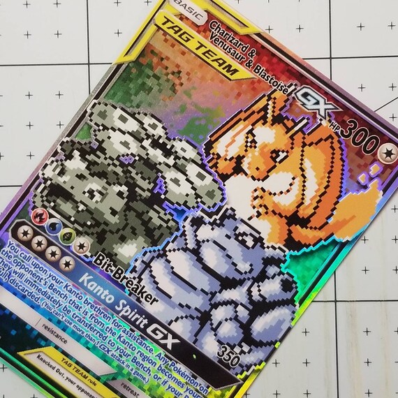 Charizard Blastoise Venusaur Gx Tag Team Full Art Rainbow Holo Custom Orica Pokemon Card