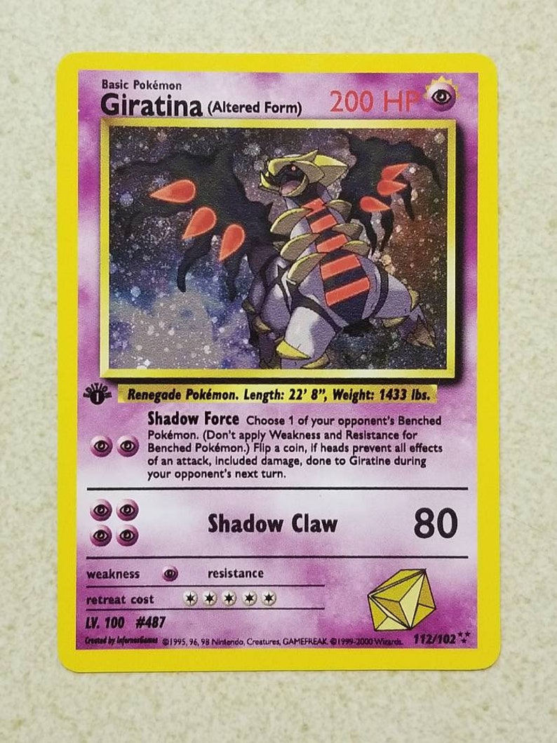 Altered Form Vintage WOTC Style Custom Orica Pokemon Card 1st Edition Rare Giratina