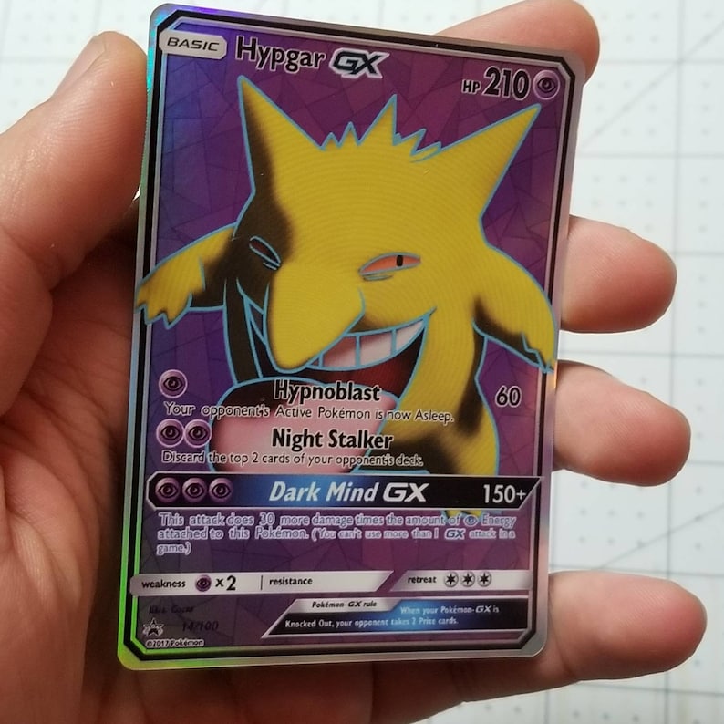 Hypno & Gengar Hypgar Fusion GX Full Art Holo Custom Orica Pokemon Card
