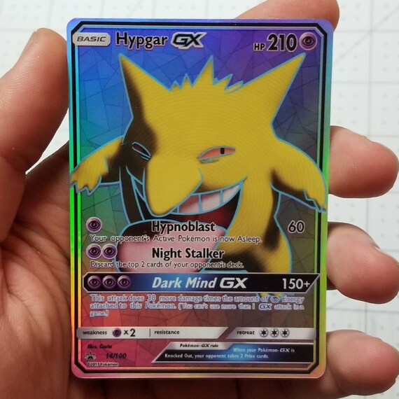 Hypgar Fusion Gx Full Art Holo Custom Orica Pokemon Card Etsy