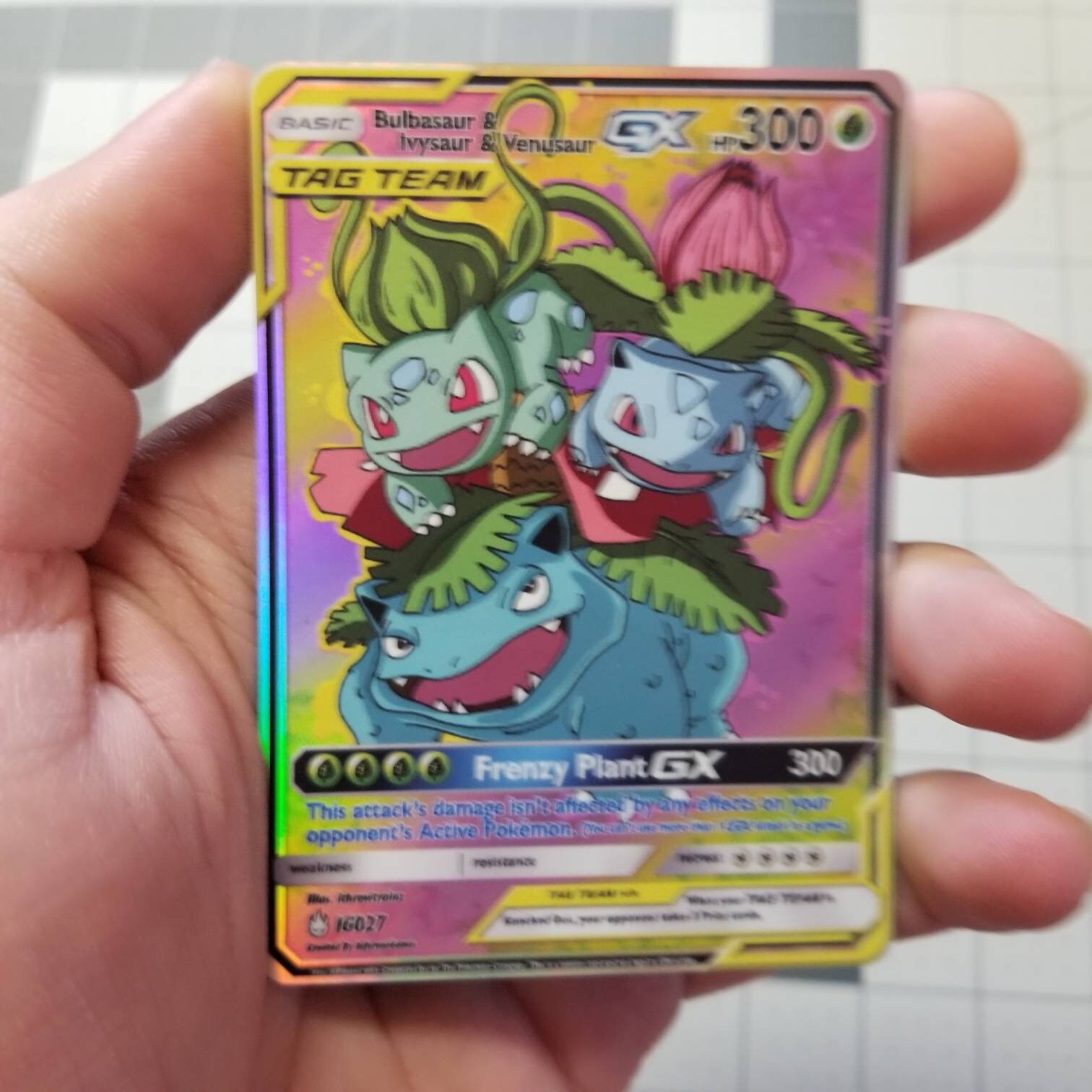 Bulbasaur Ivysaur & Venusaur Tag Team GX Full Art Rainbow Etsy