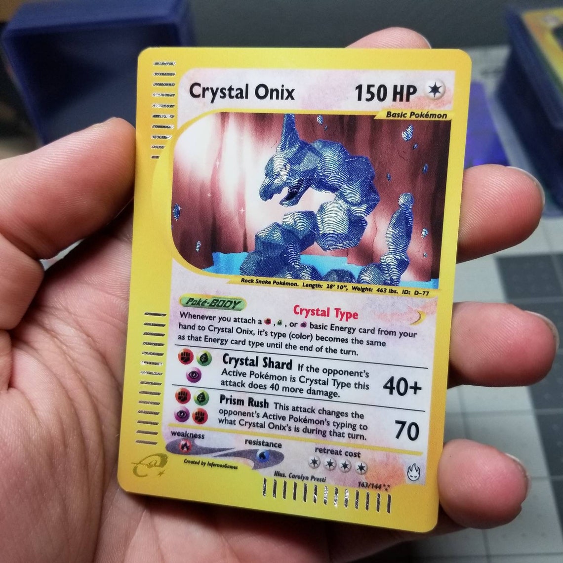 Crystal Onix Textured Silver Holo Rare Vintage WOTC Skyridge Etsy