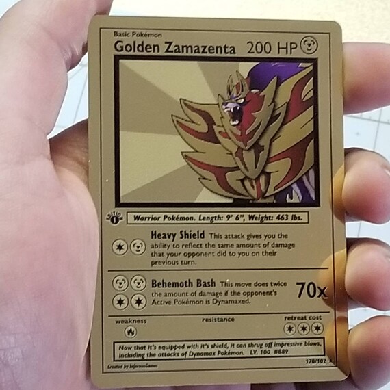 1st Edition Metallic Gold Holo Golden Zamazenta Wotc Style Etsy