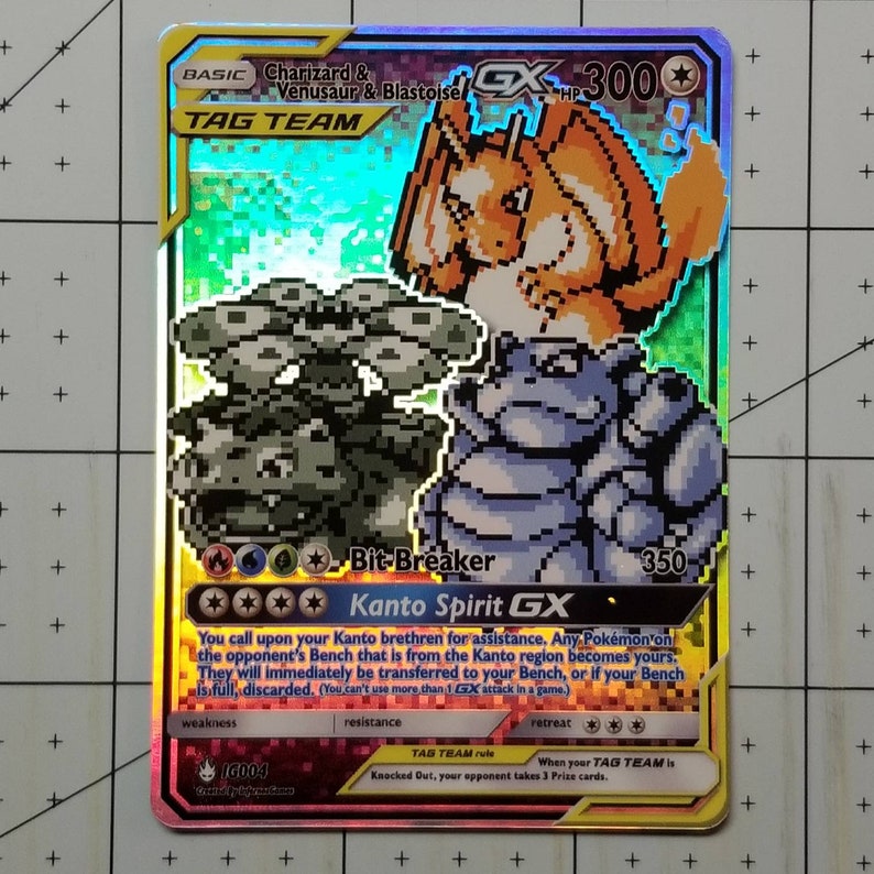 Charizard Blastoise Venusaur GX Tag Team Full Art Rainbow Holo Etsy