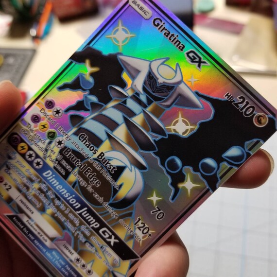 Shiny Giratina Gx Full Art Rainbow Holo Custom Orica Pokemon Etsy Shiny Giratina Gx Full Art Rainbow Holo Custom Orica Pokemon Etsy