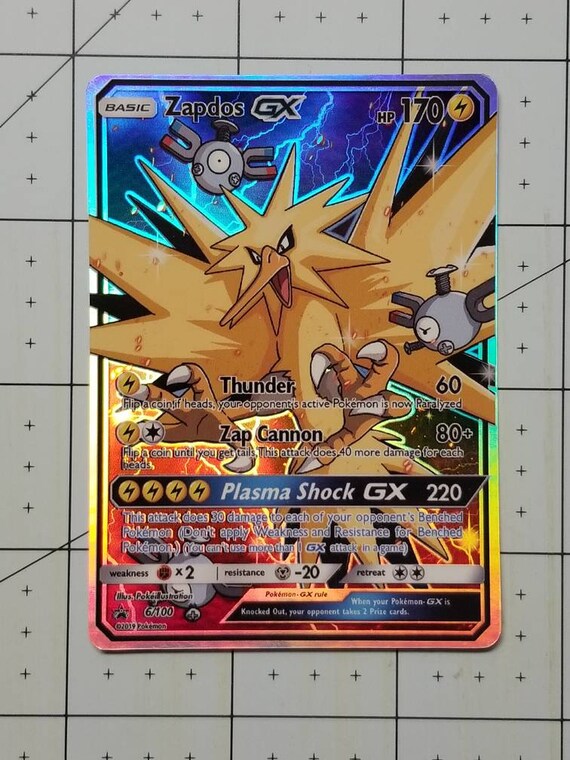 Zapdos Gx Full Art Rainbow Holo Custom Orica Pokemon Card
