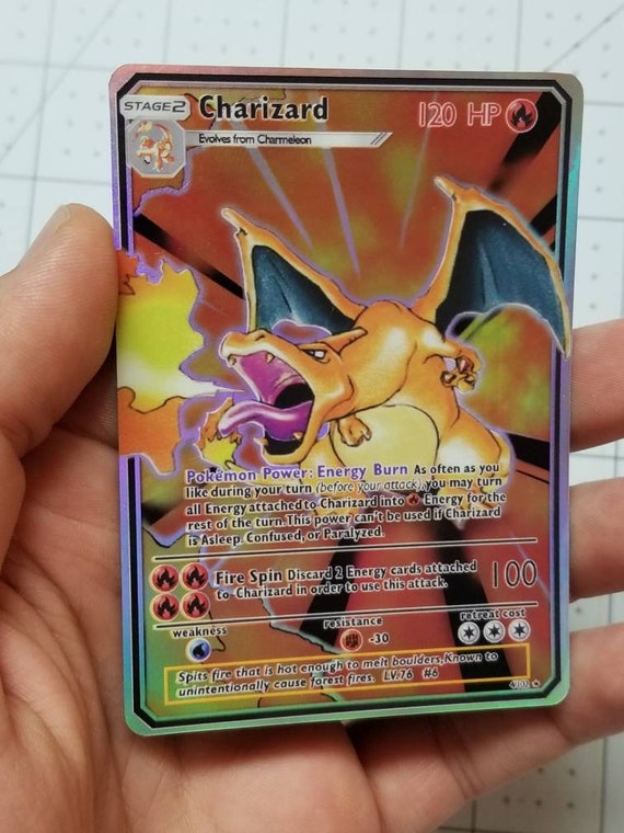 Charizard Gx Full Art Rainbow Holo Custom Orica Pokemon Card