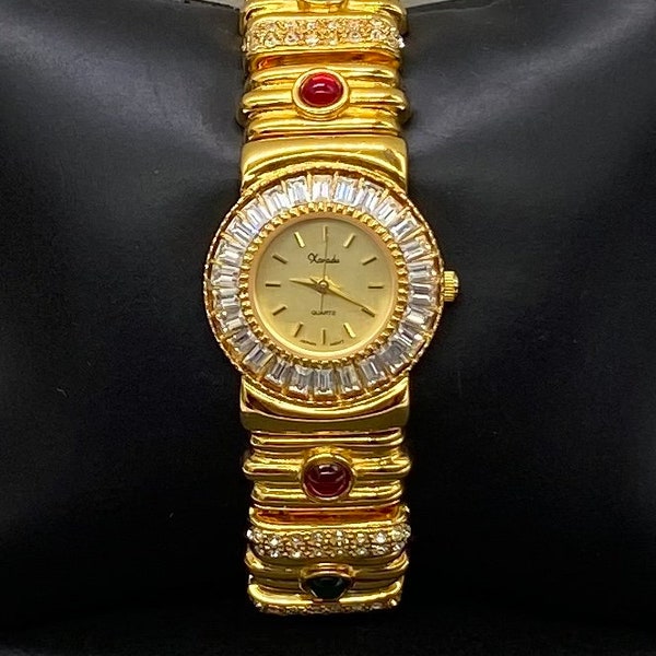 Vintage Xanadu Jeweled Crystal Gold Plated Ladies Watch