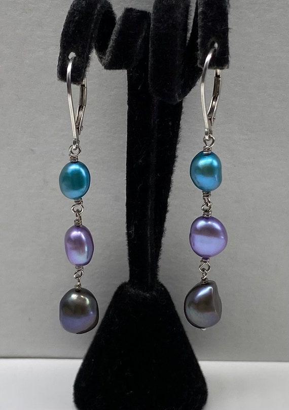 Sterling Silver Cultured Pearl Dangle Earrings