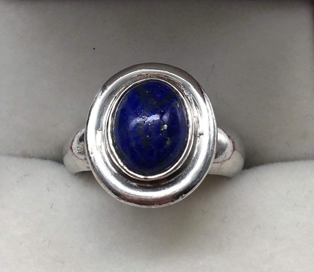 Vintage Sterling Silver Blue Lapis Lazuli Ring Size 6.5 - Etsy