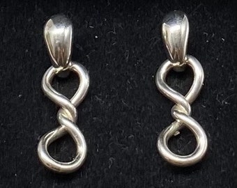 Vintage Sterling Silver Infinity Dangle Earrings