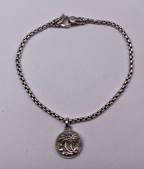Jai Sterling Silver Palm Tree Charm Bracelet Etsy