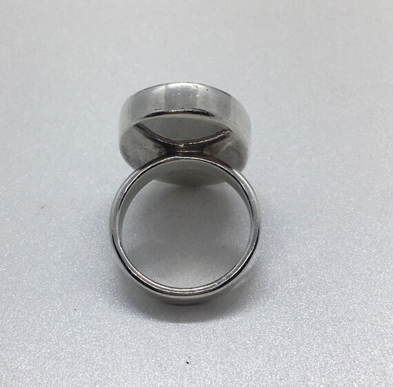 Vintage Mid Century Silver Ring Tigereye Sterling Size 6-adj