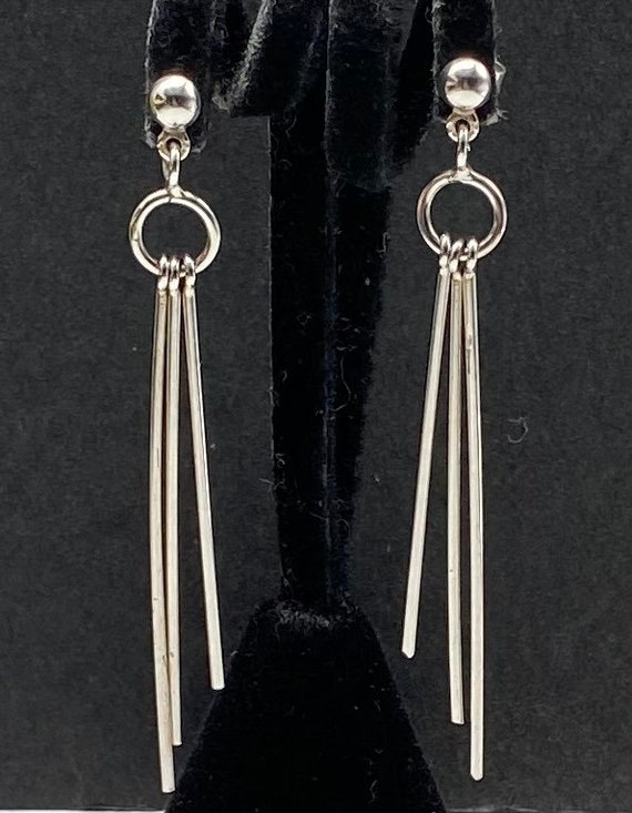 Vintage Art Deco Sterling Silver Dangle Earrings