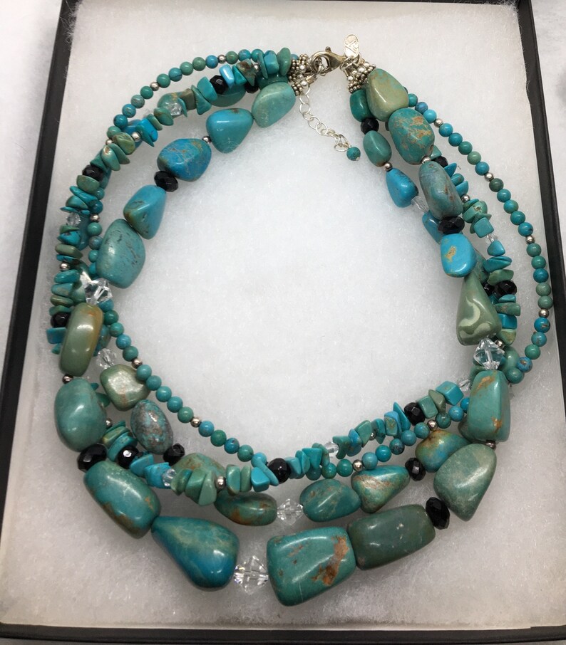 Silpada Turquoise multi strand sterling necklace vintage jewelry