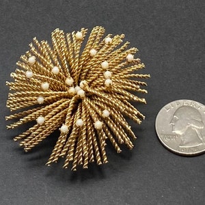 Vintage Gold Tone Starburst Rope Textured Abstract Dome Brooch - Etsy