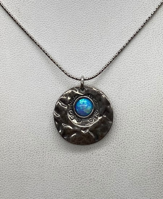 Israel Didae Sterling Silver Blue Opal Necklace