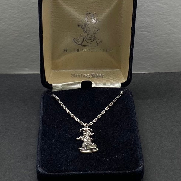 Vintage M.I. Hummel Club 925 Sterling Silver Goebel Figurine Charm Pendant, Necklace