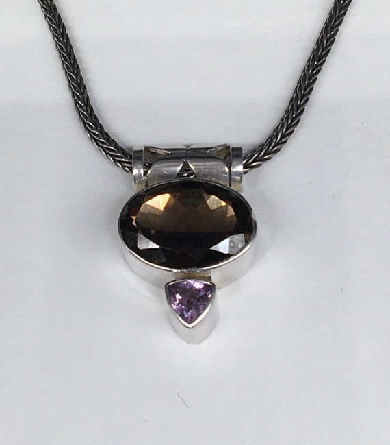 Lori Bonn Smoky Quartz & Amethyst Byzantine Chain 