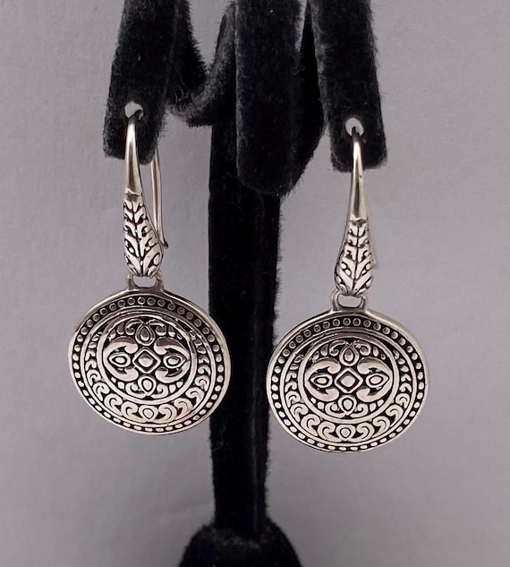 ATI 925 Sterling Silver Oxidized Dangle Earrings