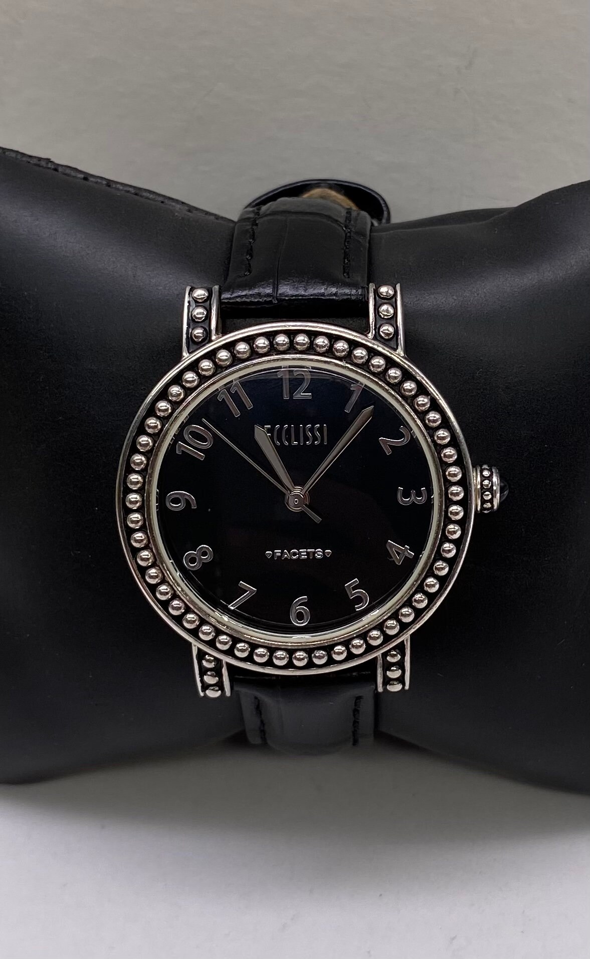 Ecclissi Watch Facets Ball Bead SS Leather Watch - Etsy Canada display picture 1