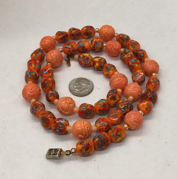 Vintage French Glass Bead Necklace - image 2