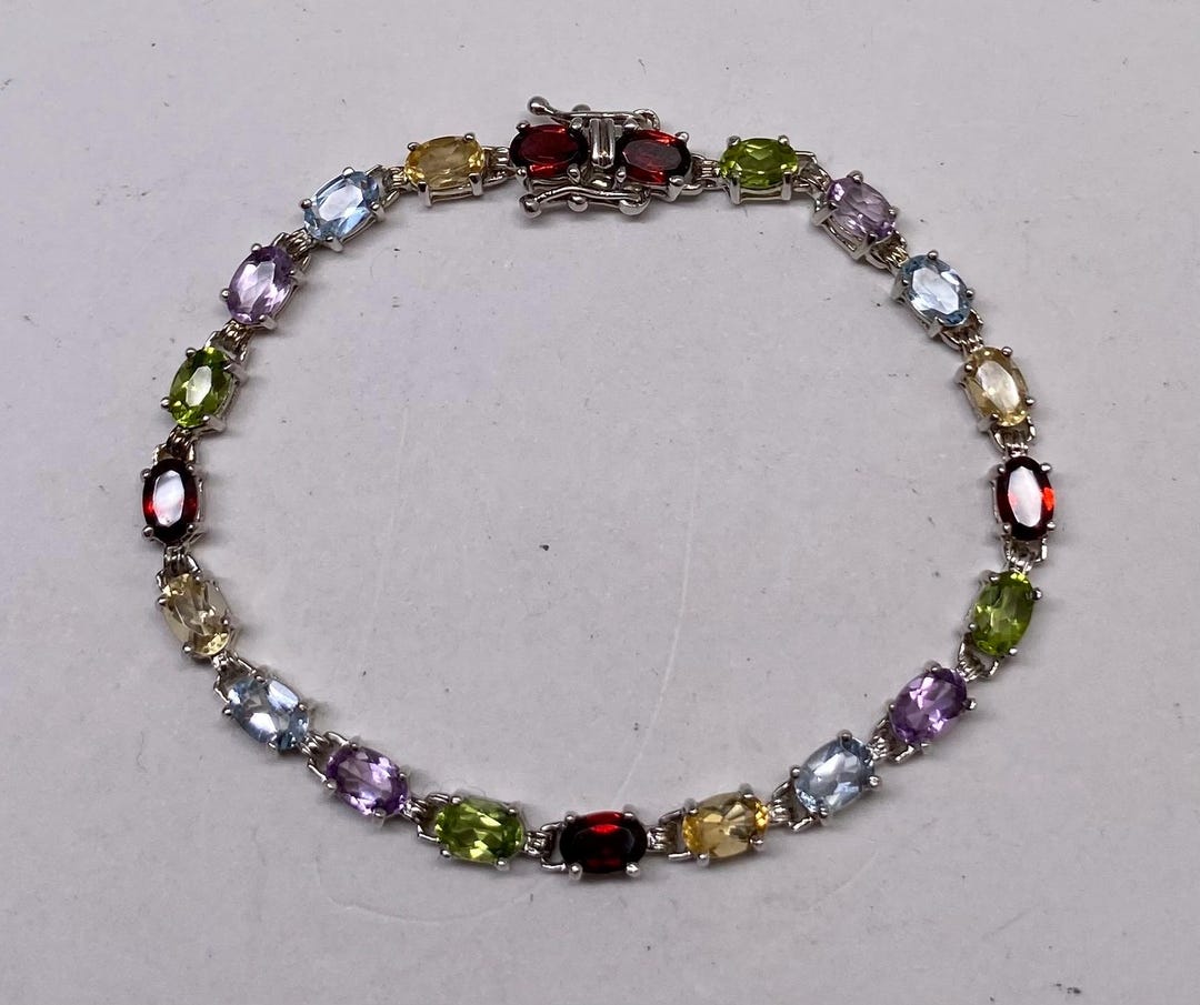 New / refurbished silver stone mix bling bracelets ***  (TNJ original)