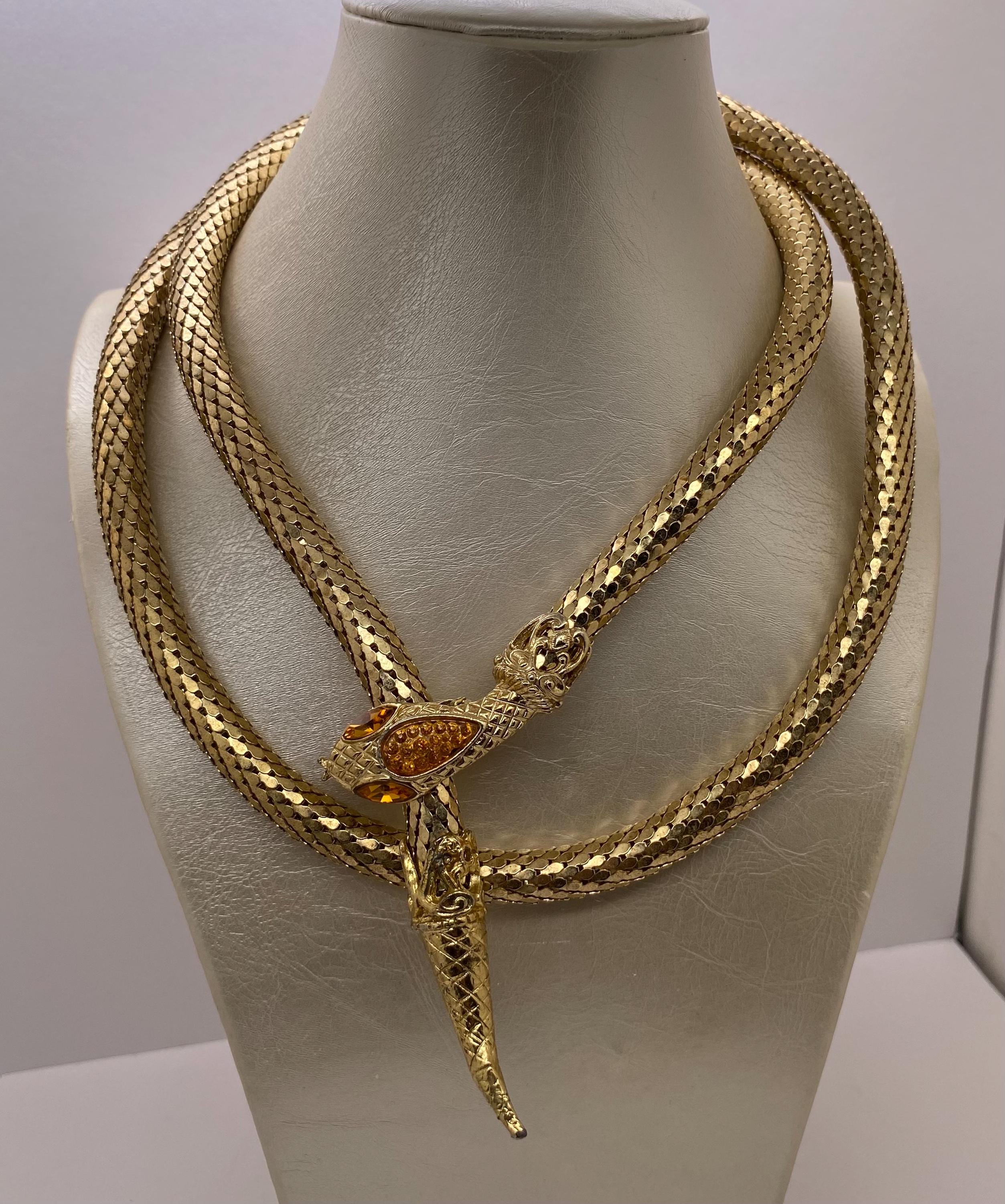 Vintage 60s-70s Snake Belt Women\'s 48\