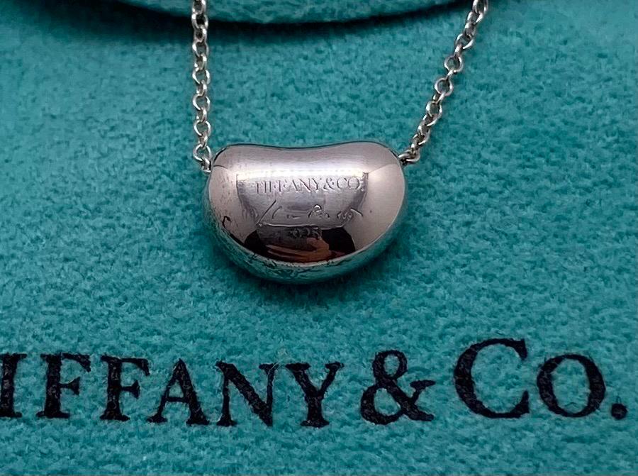 Tiffany & Co 925 Sterling Silver Peretti Bean Heart Necklace 16