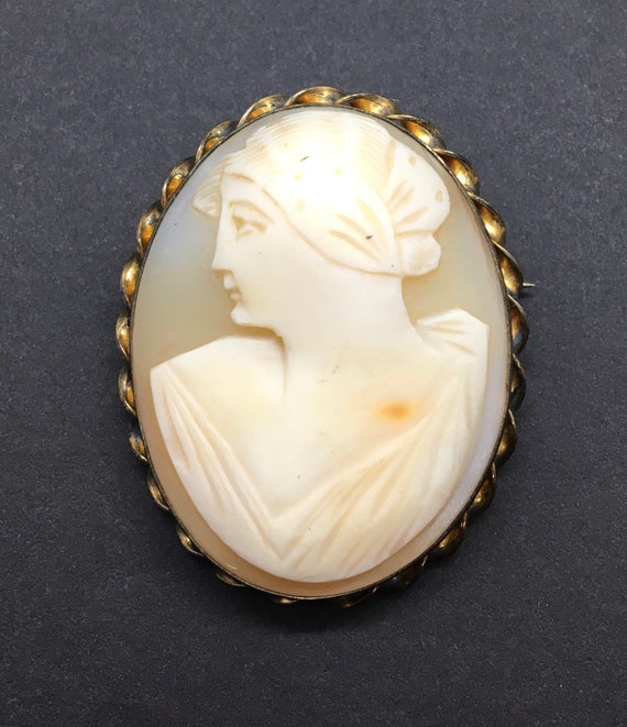 Antique Cameo 12k gold filled brooch Victorian jew