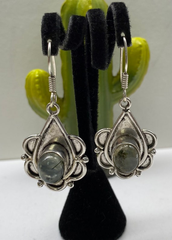 Vintage Sterling Silver & Natural Stone Rutilated 