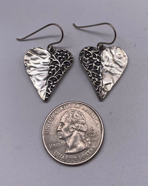 Vintage Shablool Didae Sterling Flower Heart Dang… - image 3