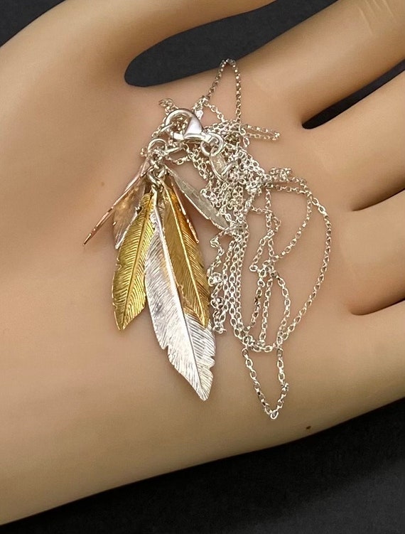 Dyadema Italian Sterling Silver Colored Feather C… - image 3